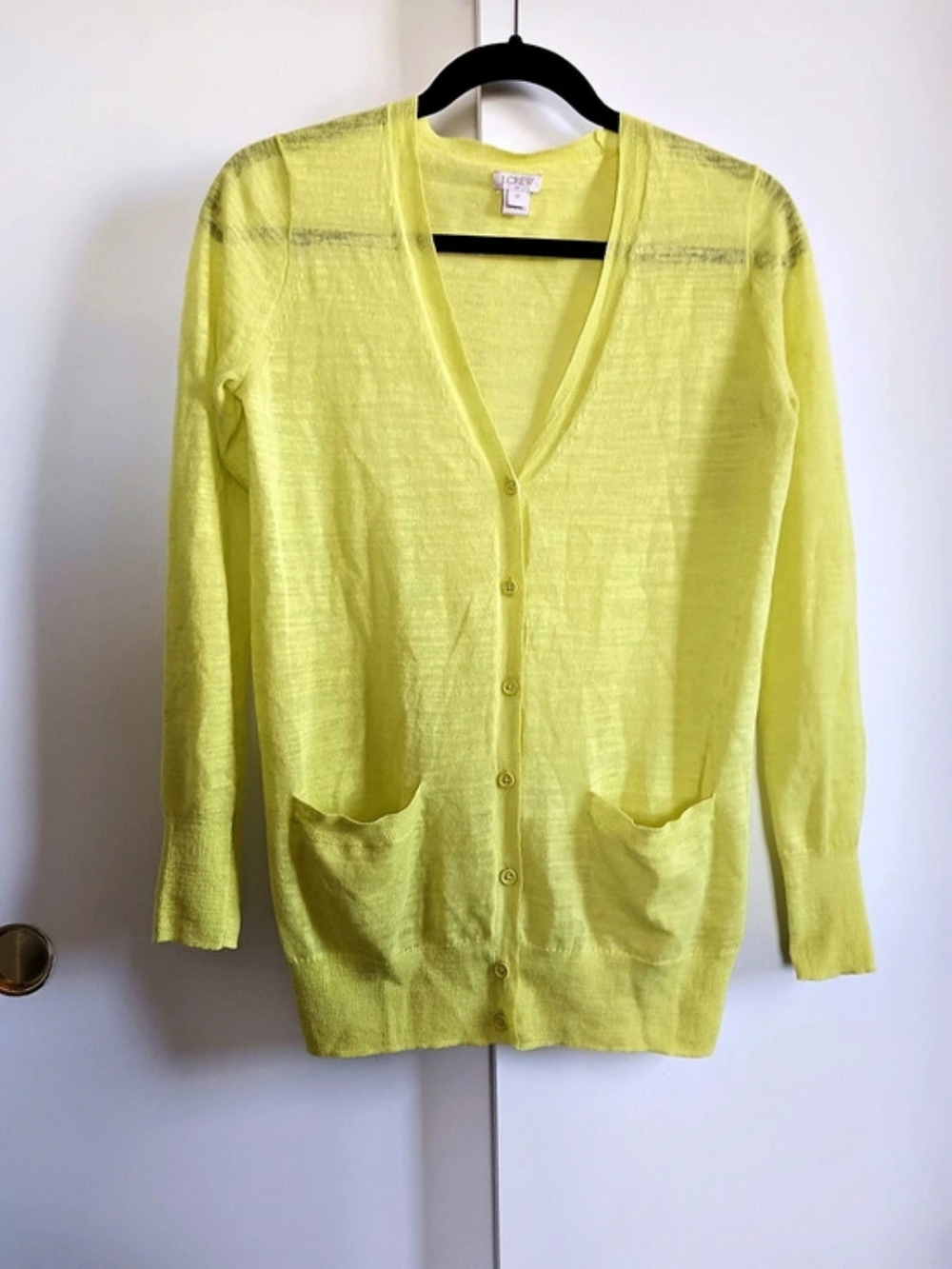 J.Crew V-Neck Cardigan in Yellow Size XS Like New